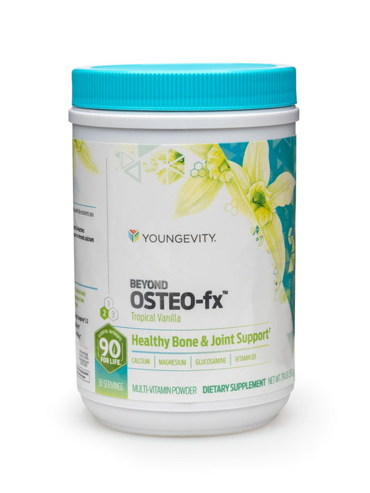 Beyond Osteo-fx Powder was formulated to support optimal bone and joint health containing nutrients that enhance calcium absorption by the body in an easy to consume powder form. 357g Canister. Adult: Mix 1 scoop in water/juice per 100 lbs of body weight one to two times daily.